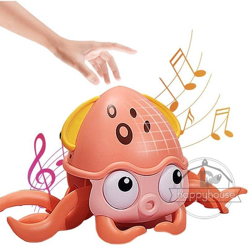 Crawling Crab Baby Toys with Music LED Light Up Musical Toys for Toddler Automatically Avoid Obstacles Interactive Toys for Kids - Pampered Pets