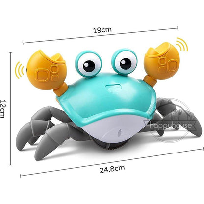 Crawling Crab Baby Toys with Music LED Light Up Musical Toys for Toddler Automatically Avoid Obstacles Interactive Toys for Kids - Pampered Pets