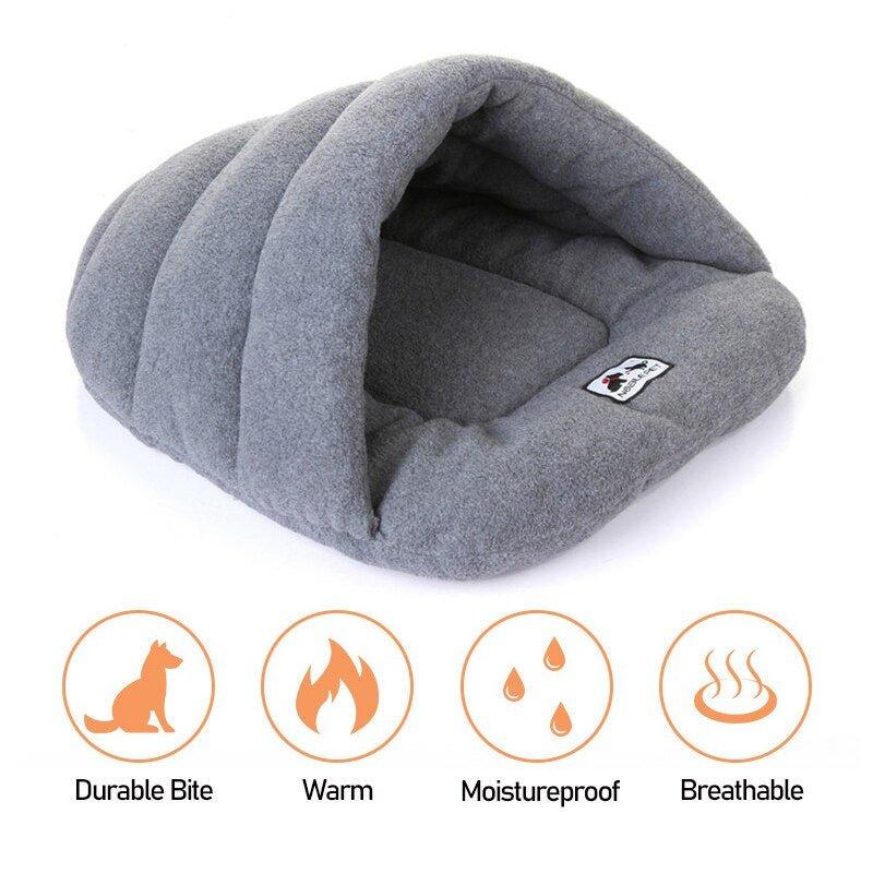 Warm Dog Bed Cave Portable Puppy Kennel Washable Soft Pet Mat Indoor Cat House for Small Medium Dogs Sleeping Bag Pet Supplies - Pampered Pets