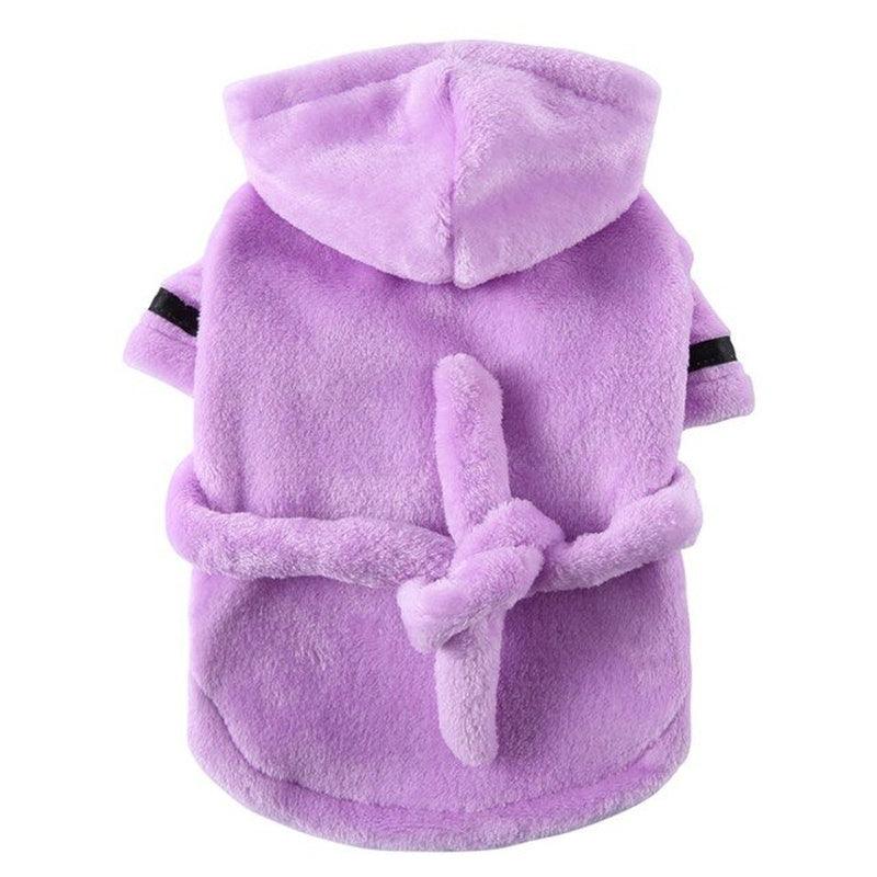 Pet Dog Towel Pajama with Hood Thickened Luxury Soft Cotton Hooded Bathrobe Quick Drying and Super Absorbent Dog Bath Towel - Pampered Pets