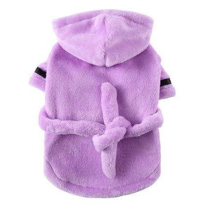 Pet Dog Towel Pajama with Hood Thickened Luxury Soft Cotton Hooded Bathrobe Quick Drying and Super Absorbent Dog Bath Towel - Pampered Pets