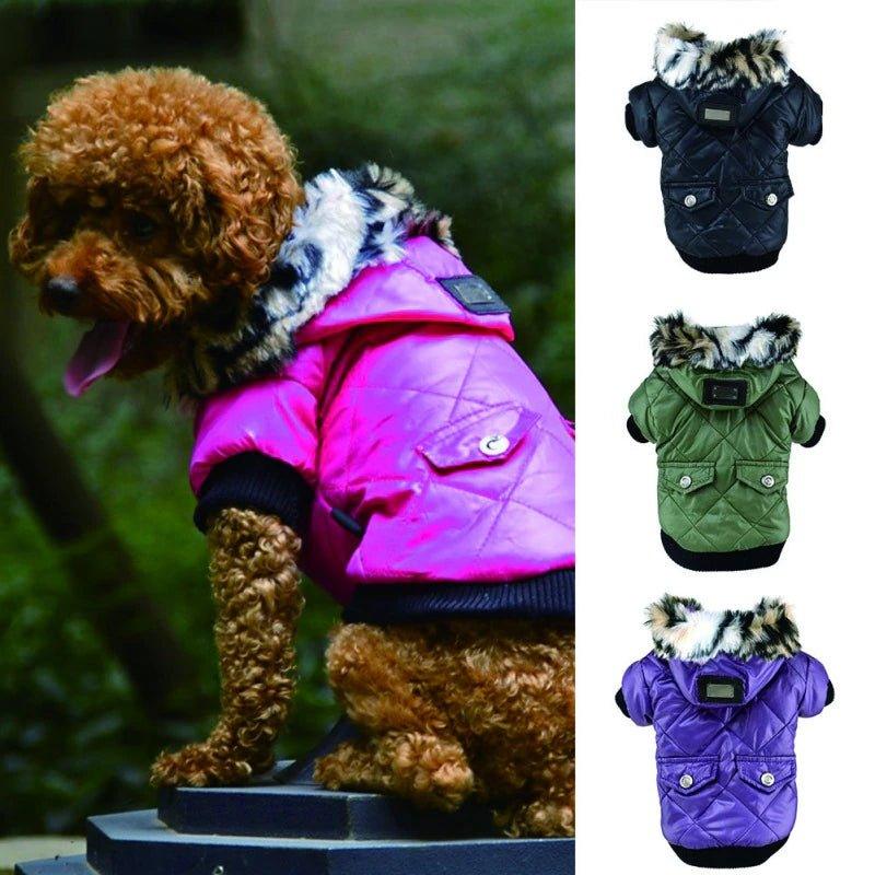 Winter Dog Clothes Warm Thicken Coat Jacket for Puppy Pet Fur Hoodie for Small Medium Dogs Chihuahua French Bulldog Clothing - Pampered Pets