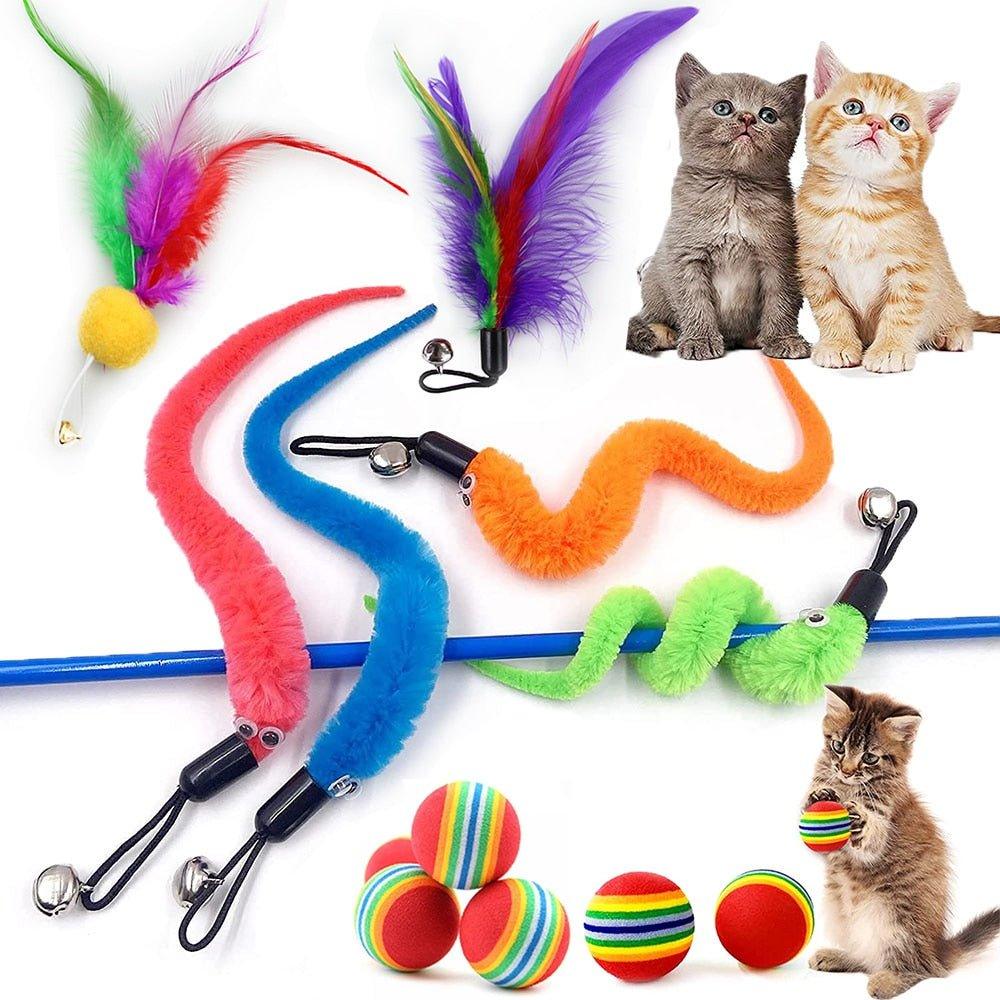 Interactive Feather and Ball Cat Toys - Pampered Pets